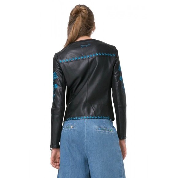 Desigual Blouson Beth Noir Women's Jacket Sz 36 - Picture 5 of 5